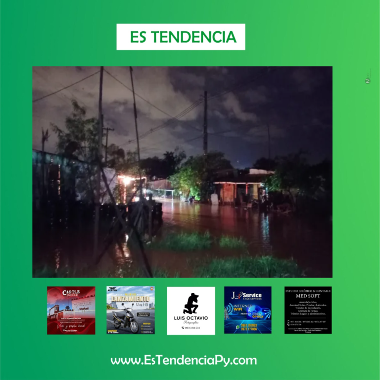 Intensa lluvia desborda arroyo e inunda viviendas en Ciudad del Este