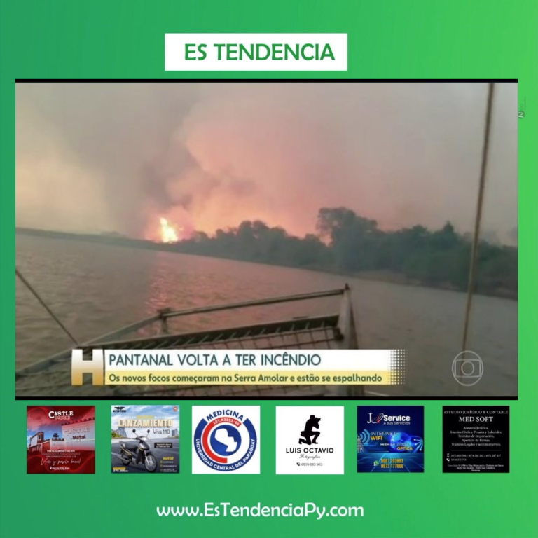 Bombeiros trabalham para chegar em incêndio na Serra do Amolar no Pantanal de MS.