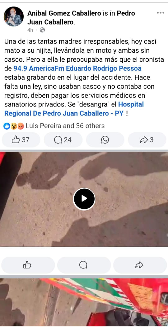 Trato de agredir a periodista luego de un accidente de transito.